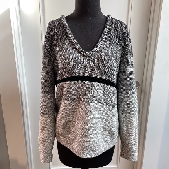 Helmut Lang Gray V-Neck Sweater - Picture 1 of 7
